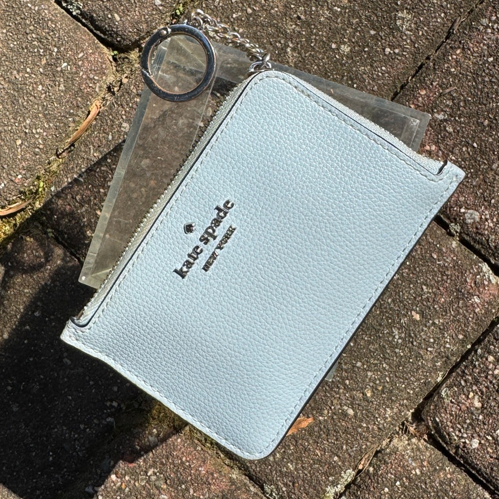 Kate Spade Darcy Medium Zip Card Holder Blue Glow Mint WLR00595